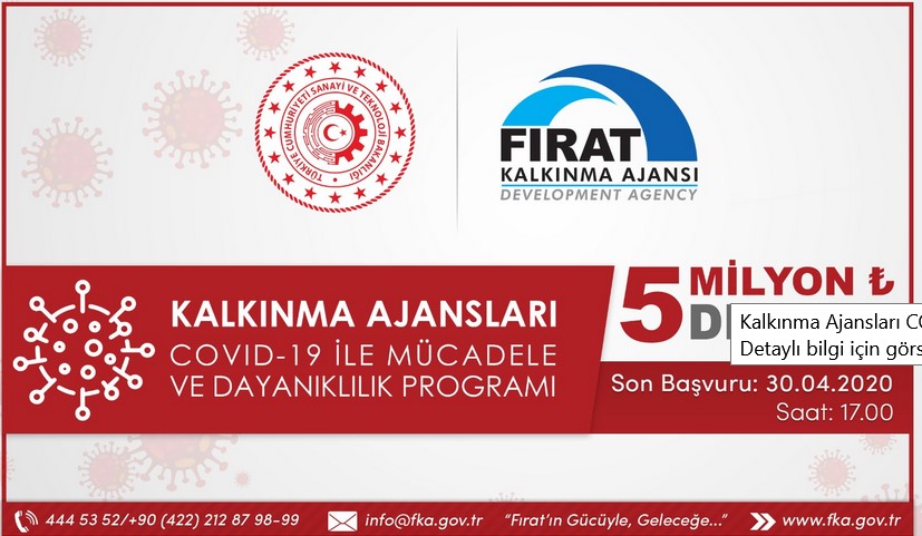 Fırat Kalkınma Ajansı Malatya - Bingöl - Elazığ - Tunceli COVID-19 ile Mücadele ve Dayanıklılık Programı